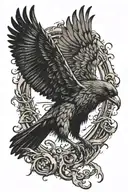 evil crow  tattoo design idea