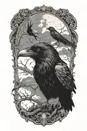 raven tattoo design idea