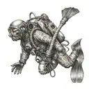 nautical,commercial diver tattoo design idea