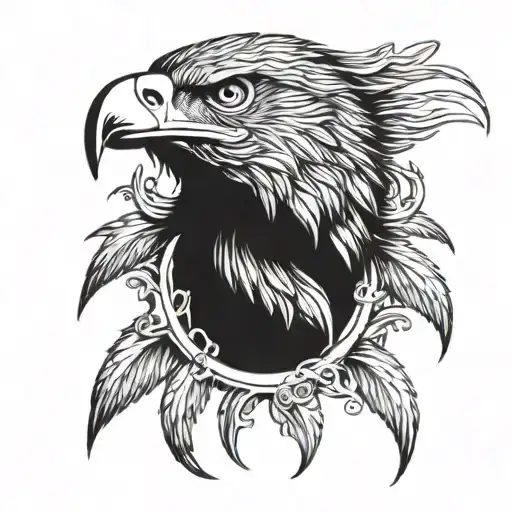eagle, wolf and phanter face with agressive expression tattoo design idea
