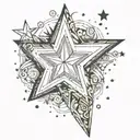 book, star, tattoo design idea