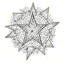 book, star, tattoo design idea