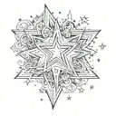 book, star, tattoo design idea