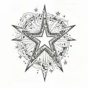 book, star, tattoo design idea