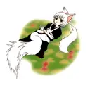 kitsune with kodama tattoo design idea