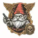 gnome at a rave minimalistic best tattoo design idea