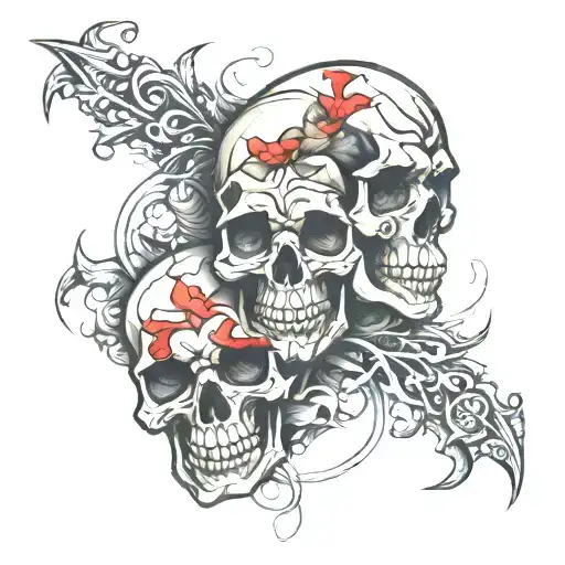 dope skulls tattoo design idea