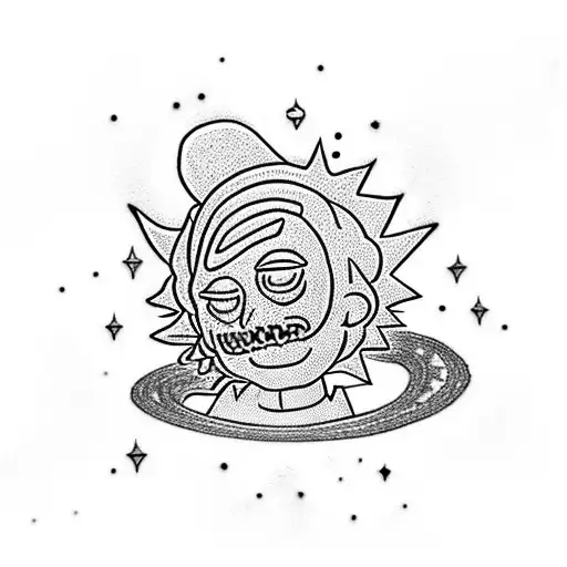 rick and Morty space tattoo design idea