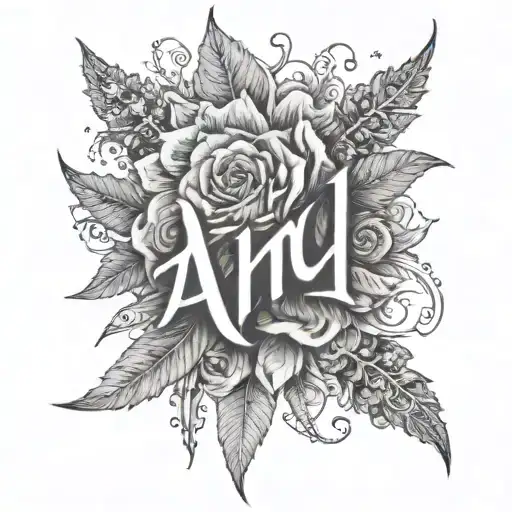 arm tattoo with written my gf name 'anu' tattoo design idea