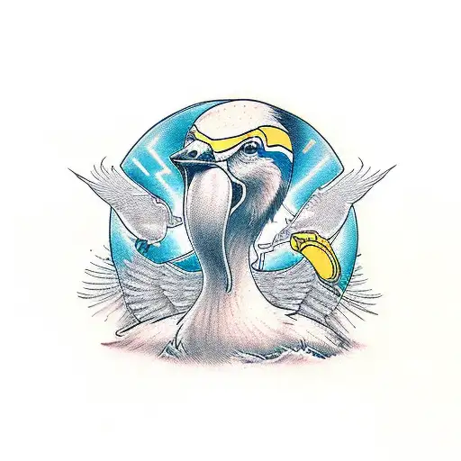 funny goose  tattoo design idea