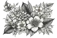 botanical elements tattoo design idea