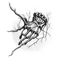decaying Skeleton hand wrapped in thorns and vines tattoo design idea