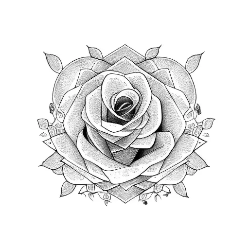 family tree mountain rose tattoo design idea