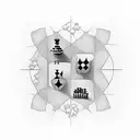 A chessboard with each square representing a different stage of sobriety tattoo design idea
