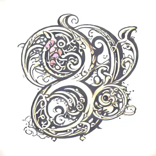 S with semi colon tattoo design idea