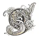 S with semi colon tattoo design idea