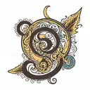 S with semi colon tattoo design idea