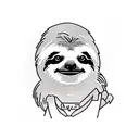 A sloth Remixing music in front of dj table tattoo design idea