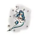 reverse mermaid tattoo design idea