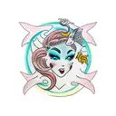 reverse mermaid tattoo design idea