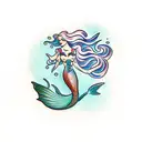 reverse mermaid tattoo design idea