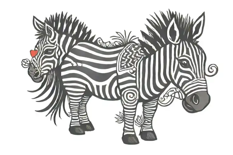 zebra piñata tattoo design idea