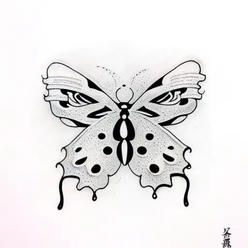 Buterfly with moms birth year  tattoo design idea