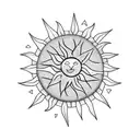 desert with sun cactus and bows and arrows tattoo design idea