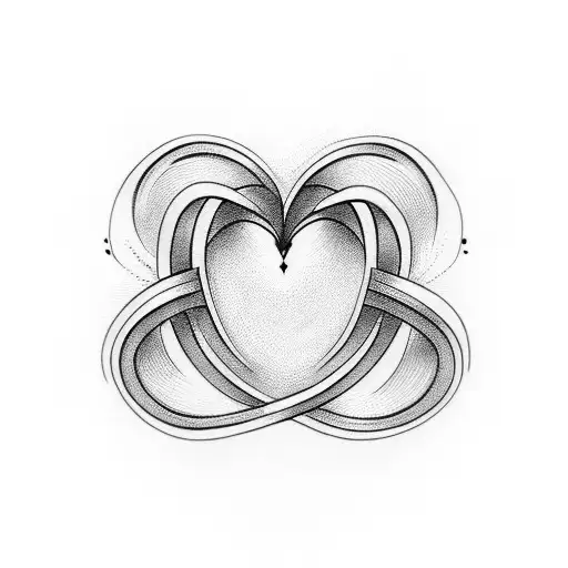 Infinity symbol with heart in the middle and in the middle of the heart it says Momma tattoo design idea