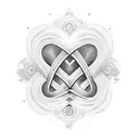 Infinity symbol with heart in the middle and in the middle of the heart it says Momma tattoo design idea