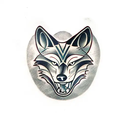 black wolf Viking theme  tattoo design idea