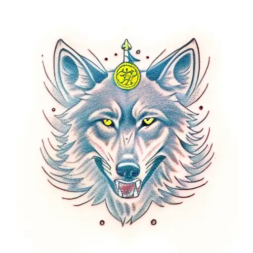 black wolf  tattoo design idea