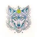 black wolf  tattoo design idea