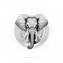 Elephant with blue danube dishes pattern tattoo design idea