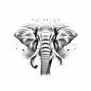 Elephant with blue danube dishes pattern tattoo design idea