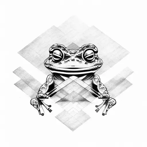 samurai frog tattoo design idea