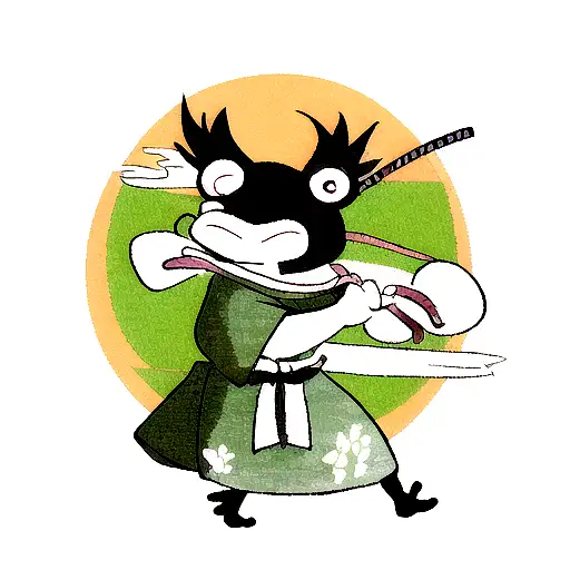 samurai frog tattoo design idea