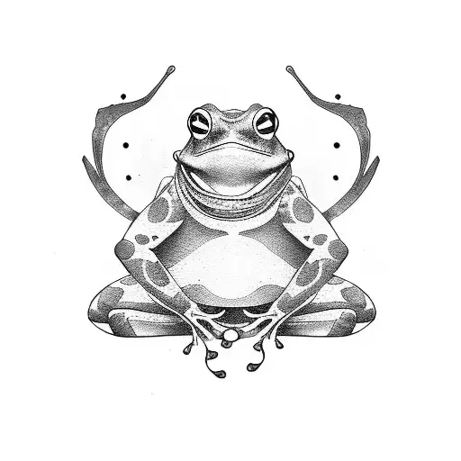 samurai frog tattoo design idea