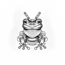 samurai frog tattoo design idea