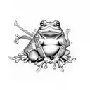 samurai frog tattoo design idea