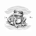 samurai frog tattoo design idea