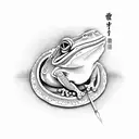 samurai frog tattoo design idea