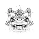 samurai frog tattoo design idea