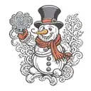 manly snowman tattoo design idea