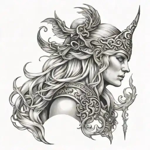 feminine odin tattoo design idea