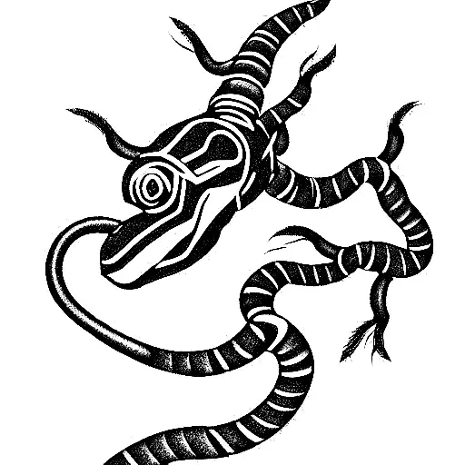 robotic basilisk  tattoo design idea