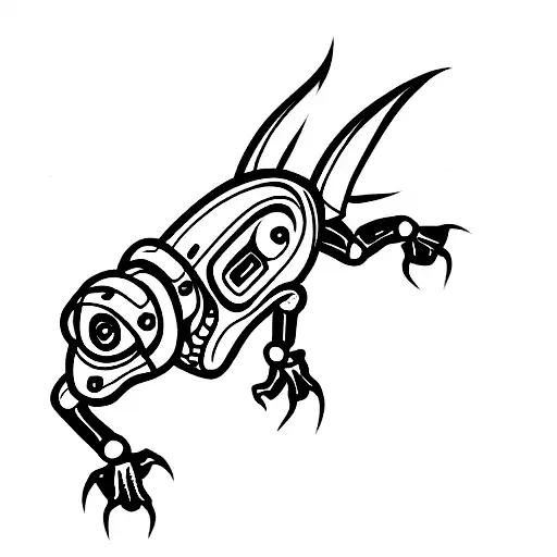 robot basilisk  tattoo design idea