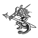 Knight fighting a basilisk  tattoo design idea