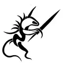 Knight fighting a basilisk  tattoo design idea