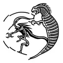 Knight fighting a basilisk  tattoo design idea